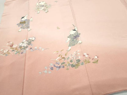 平和屋着物●訪問着 童子遊び花文 正絹 逸品 CAAY2946vf