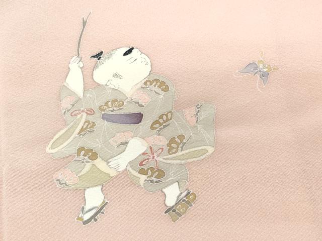 平和屋着物●訪問着 童子遊び花文 正絹 逸品 CAAY2946vf