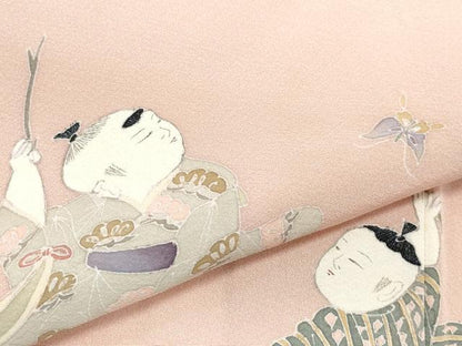 平和屋着物●訪問着 童子遊び花文 正絹 逸品 CAAY2946vf