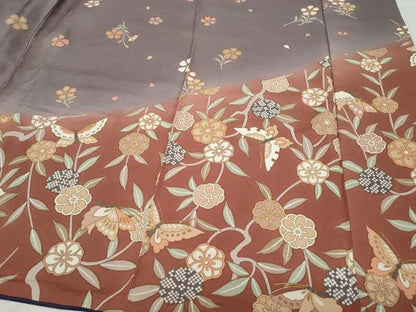 平和屋着物●訪問着　舞蝶草花文　金彩　正絹　逸品　CAAY2947vf
