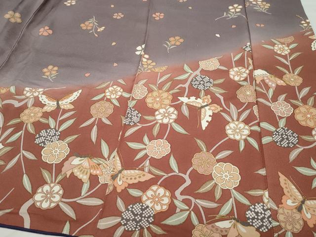 平和屋着物●訪問着　舞蝶草花文　金彩　正絹　逸品　CAAY2947vf
