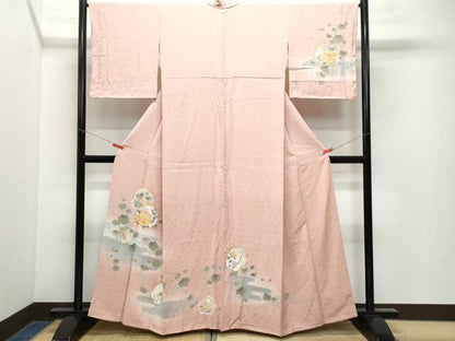 平和屋着物●訪問着 駒刺繍 草花文 金彩 正絹 逸品 CAAY2949vf
