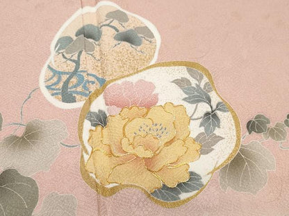 平和屋着物●訪問着 駒刺繍 草花文 金彩 正絹 逸品 CAAY2949vf