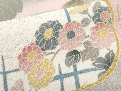 平和屋着物●訪問着 駒刺繍 草花文 金彩 正絹 逸品 CAAY2949vf