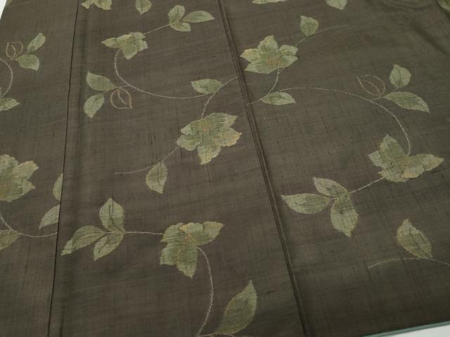 平和屋着物●上質な紬 草花文 正絹 逸品 CAAY2953vf