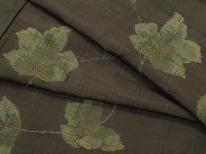 平和屋着物●上質な紬 草花文 正絹 逸品 CAAY2953vf