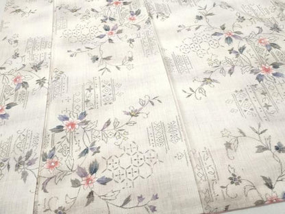 平和屋着物●上質な紬 吉祥花唐草文 正絹 逸品 CAAY2955vf
