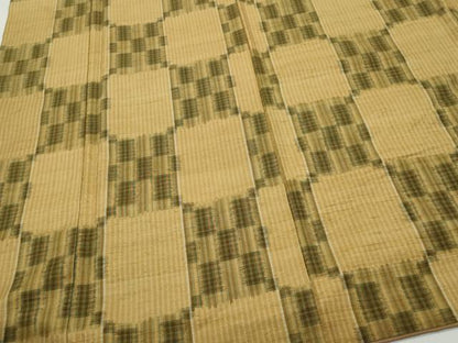 平和屋着物●上質な紬　市松文様　正絹　逸品　CAAY2961vf
