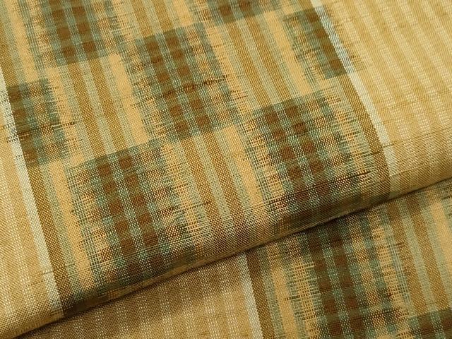 平和屋着物●上質な紬　市松文様　正絹　逸品　CAAY2961vf