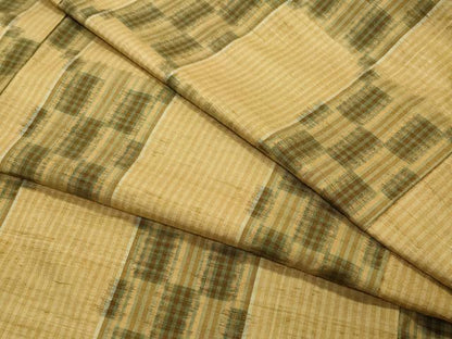 平和屋着物●上質な紬　市松文様　正絹　逸品　CAAY2961vf
