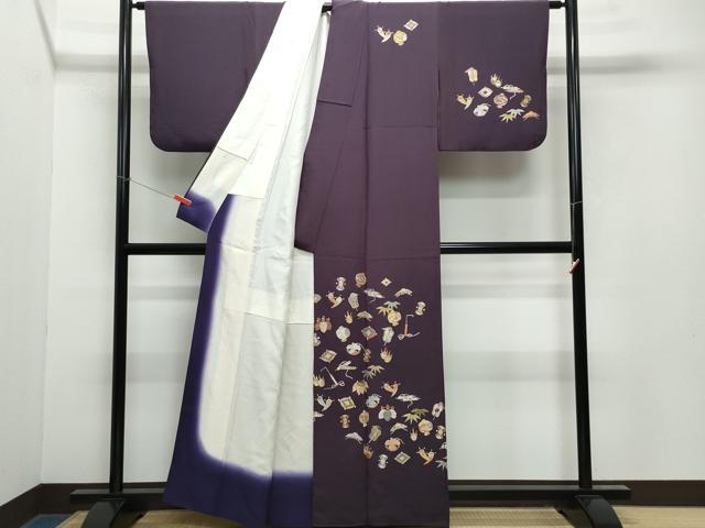 平和屋着物●訪問着 総刺繍 宝尽くし文 金糸 正絹 逸品 CAAY2967vf