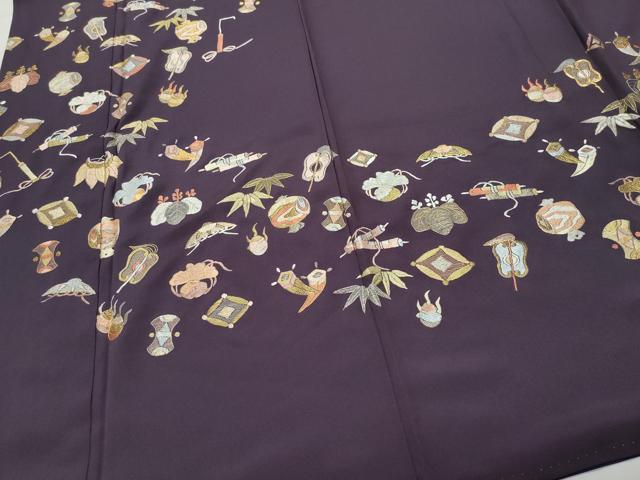 平和屋着物●訪問着 総刺繍 宝尽くし文 金糸 正絹 逸品 CAAY2967vf