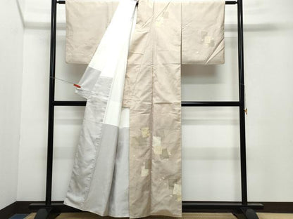 平和屋着物●訪問着　本場染大島紬　色紙重ね舞花弁　正絹　逸品　CAAY2984vf