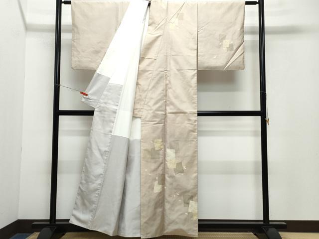 平和屋着物●訪問着　本場染大島紬　色紙重ね舞花弁　正絹　逸品　CAAY2984vf