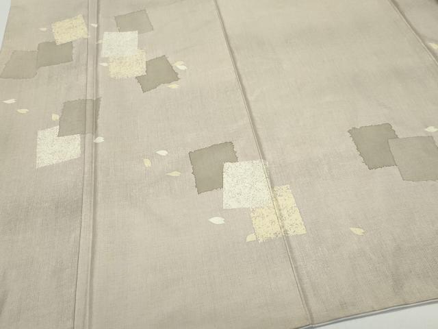 平和屋着物●訪問着　本場染大島紬　色紙重ね舞花弁　正絹　逸品　CAAY2984vf