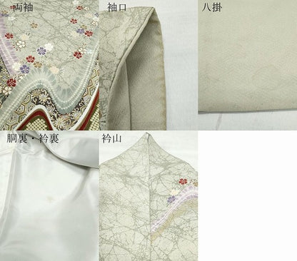 平和屋着物●訪問着 吉祥花文 金銀彩 正絹 逸品 CAAY2988vf