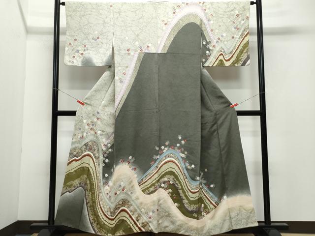 平和屋着物●訪問着 吉祥花文 金銀彩 正絹 逸品 CAAY2988vf