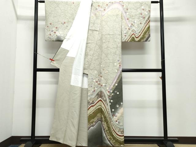 平和屋着物●訪問着 吉祥花文 金銀彩 正絹 逸品 CAAY2988vf