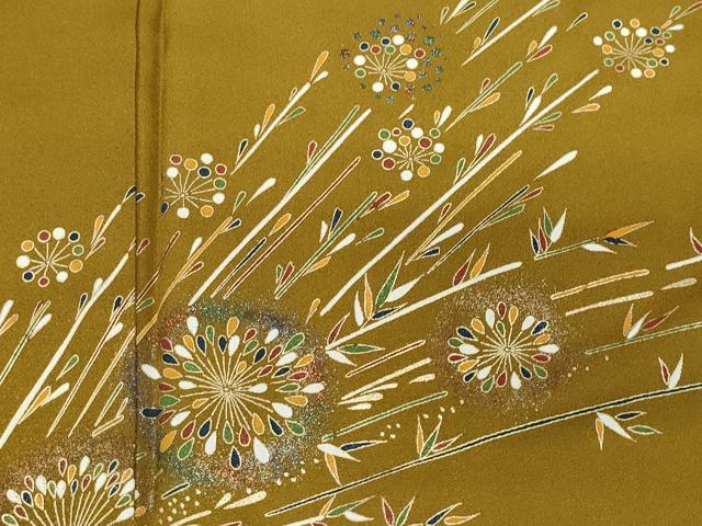 平和屋着物●訪問着　吉祥草花文　金彩　正絹　逸品　CAAY2990vf