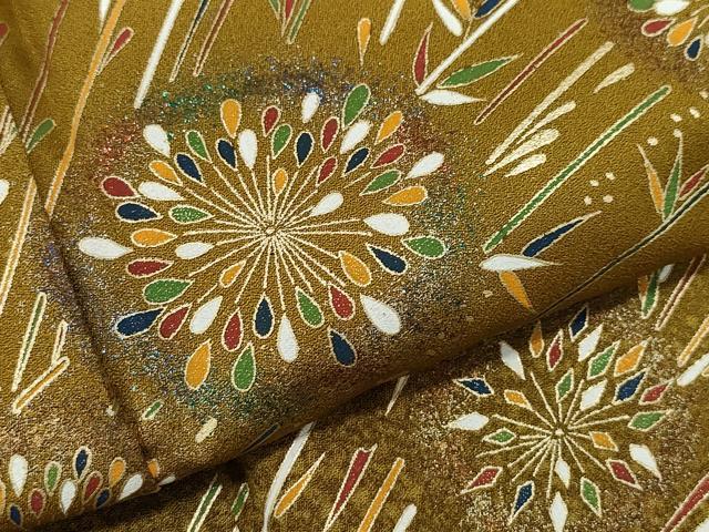 平和屋着物●訪問着　吉祥草花文　金彩　正絹　逸品　CAAY2990vf