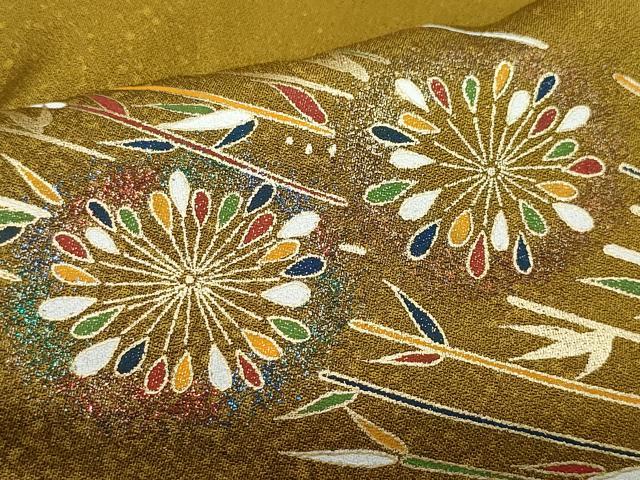 平和屋着物●訪問着　吉祥草花文　金彩　正絹　逸品　CAAY2990vf