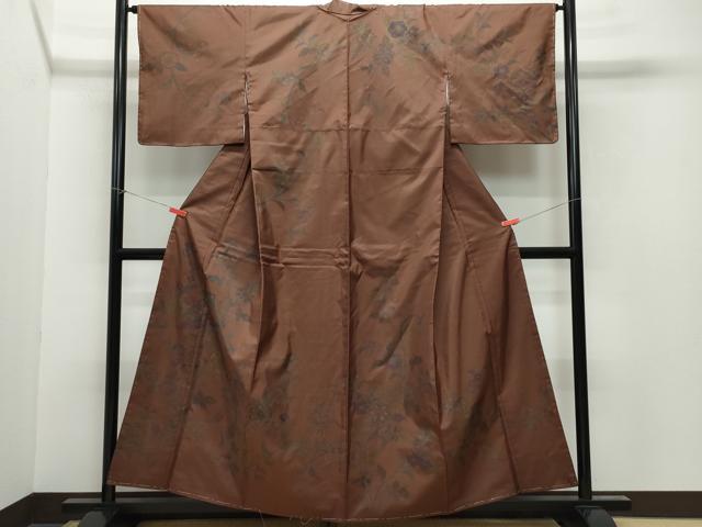 平和屋着物●訪問着　本場染大島紬　更紗花唐草文　正絹　逸品　CAAY2991vf