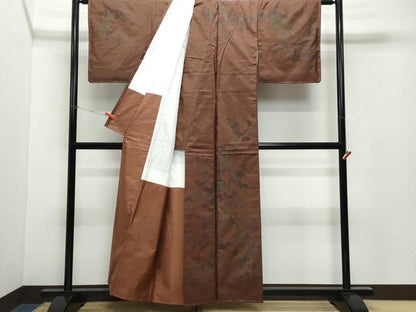 平和屋着物●訪問着　本場染大島紬　更紗花唐草文　正絹　逸品　CAAY2991vf