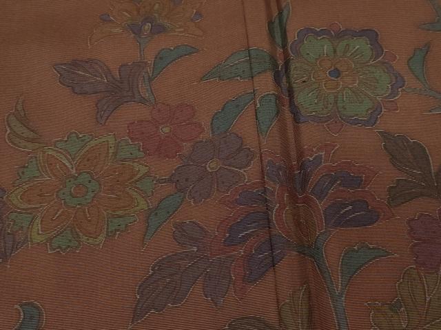 平和屋着物●訪問着　本場染大島紬　更紗花唐草文　正絹　逸品　CAAY2991vf