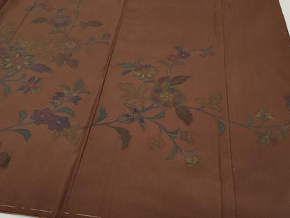 平和屋着物●訪問着　本場染大島紬　更紗花唐草文　正絹　逸品　CAAY2991vf