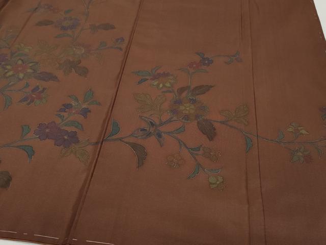 平和屋着物●訪問着　本場染大島紬　更紗花唐草文　正絹　逸品　CAAY2991vf