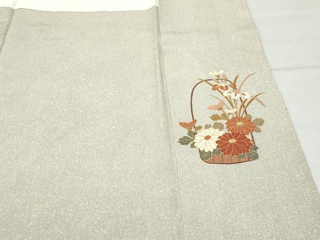 平和屋着物●訪問着　花籠文　金彩　鬼しぼ縮緬　やまと誂製　正絹　逸品　CAAY2994vf