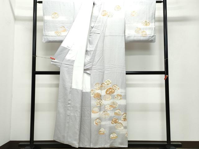 平和屋着物●創業460年・千總 訪問着 駒刺繍 貝合わせ宝尽くし草花文 金彩 伊勢丹扱い 正絹 逸品 CAAY2998vf