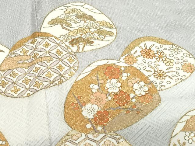 平和屋着物●創業460年・千總 訪問着 駒刺繍 貝合わせ宝尽くし草花文 金彩 伊勢丹扱い 正絹 逸品 CAAY2998vf