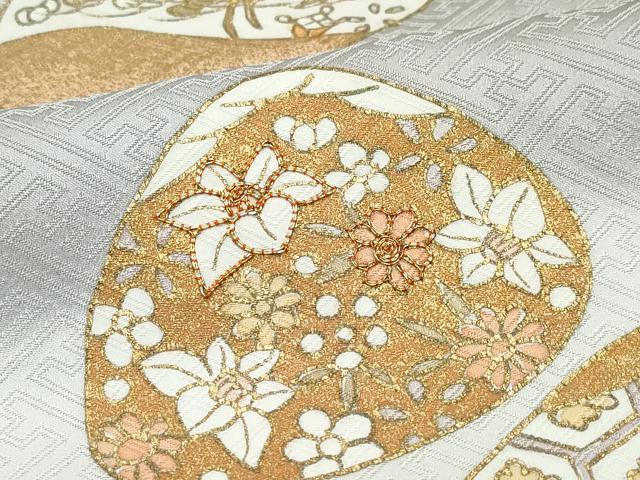 平和屋着物●創業460年・千總 訪問着 駒刺繍 貝合わせ宝尽くし草花文 金彩 伊勢丹扱い 正絹 逸品 CAAY2998vf