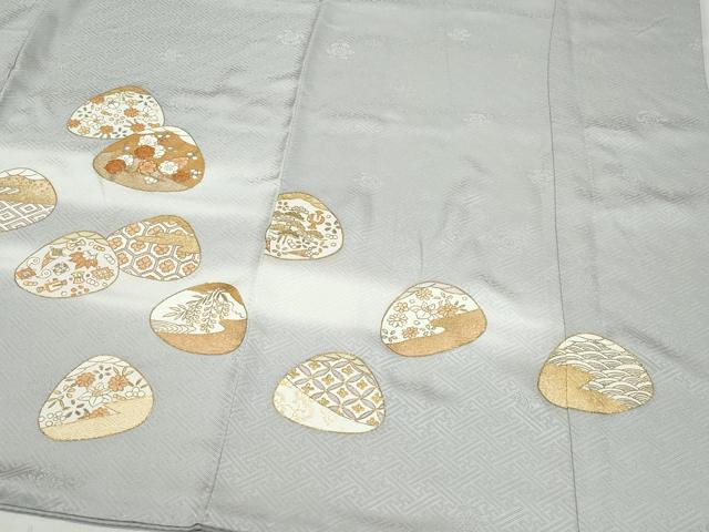 平和屋着物●創業460年・千總 訪問着 駒刺繍 貝合わせ宝尽くし草花文 金彩 伊勢丹扱い 正絹 逸品 CAAY2998vf