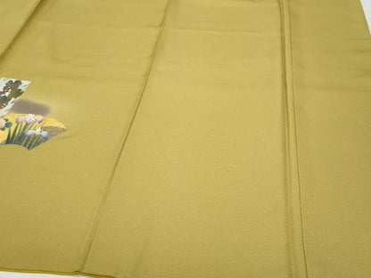 平和屋着物●訪問着　地紙葡萄蔦の葉草花文　金銀彩　正絹　逸品　CAAY2999vf