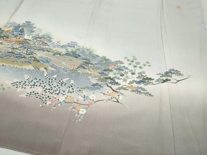平和屋着物●本加賀友禅作家　浅野冨治男　色留袖　風景草木文　暈し染め　正絹　逸品　CAAY3004vf