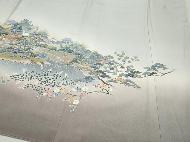 平和屋着物●本加賀友禅作家　浅野冨治男　色留袖　風景草木文　暈し染め　正絹　逸品　CAAY3004vf