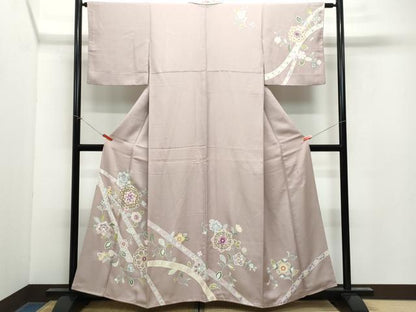 平和屋着物●京の名門 じゅらく謹製 帝王紫(古代帝王紫) 訪問着 刺繍 正倉院花文 金彩 正絹 逸品 CAAY3009vf