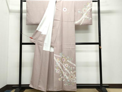 平和屋着物●京の名門 じゅらく謹製 帝王紫(古代帝王紫) 訪問着 刺繍 正倉院花文 金彩 正絹 逸品 CAAY3009vf