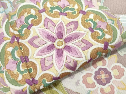 平和屋着物●京の名門 じゅらく謹製 帝王紫(古代帝王紫) 訪問着 刺繍 正倉院花文 金彩 正絹 逸品 CAAY3009vf