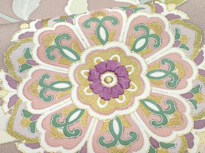 平和屋着物●京の名門 じゅらく謹製 帝王紫(古代帝王紫) 訪問着 刺繍 正倉院花文 金彩 正絹 逸品 CAAY3009vf