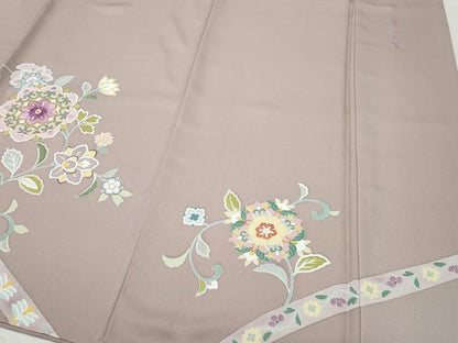 平和屋着物●京の名門 じゅらく謹製 帝王紫(古代帝王紫) 訪問着 刺繍 正倉院花文 金彩 正絹 逸品 CAAY3009vf