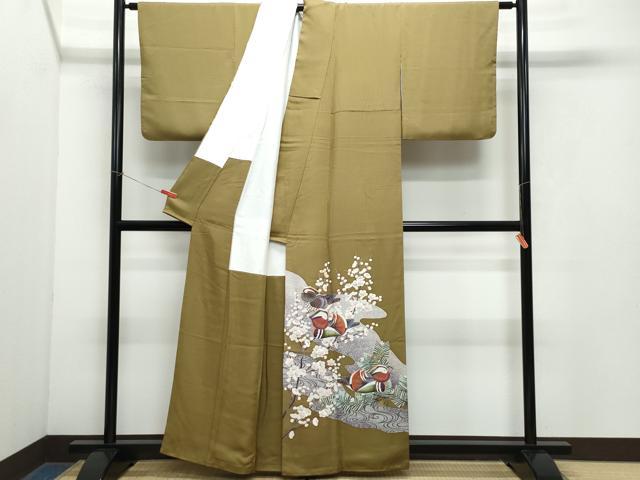 平和屋着物●色留訪問着 飛田賢翔 鴛鴦流水枝花文 正絹 逸品 CAAY3019vf