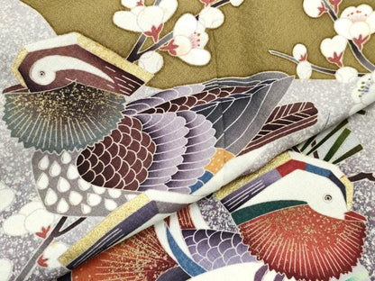 平和屋着物●色留訪問着 飛田賢翔 鴛鴦流水枝花文 正絹 逸品 CAAY3019vf