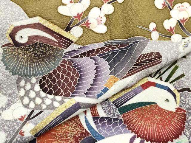 平和屋着物●色留訪問着 飛田賢翔 鴛鴦流水枝花文 正絹 逸品 CAAY3019vf