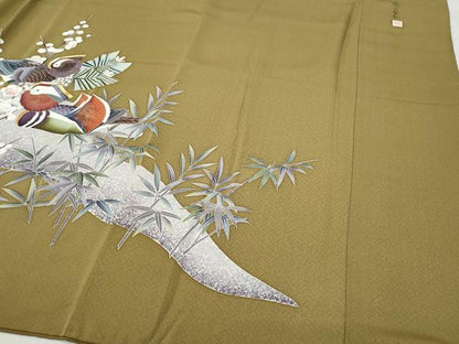 平和屋着物●色留訪問着 飛田賢翔 鴛鴦流水枝花文 正絹 逸品 CAAY3019vf