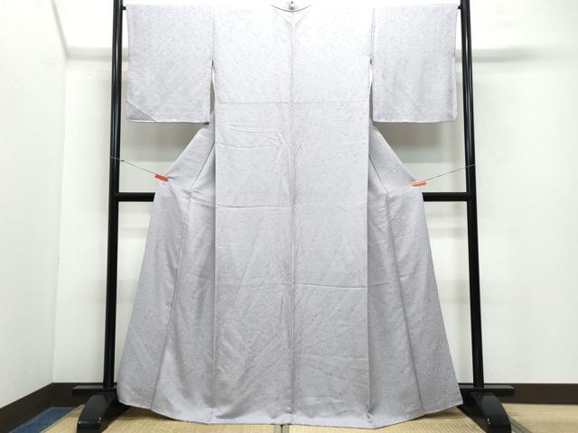 平和屋着物●上質な色無地 草花地紋 薄色 正絹 逸品 CAAY3026vf