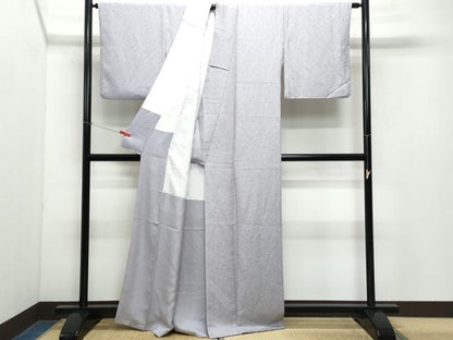 平和屋着物●上質な色無地 草花地紋 薄色 正絹 逸品 CAAY3026vf