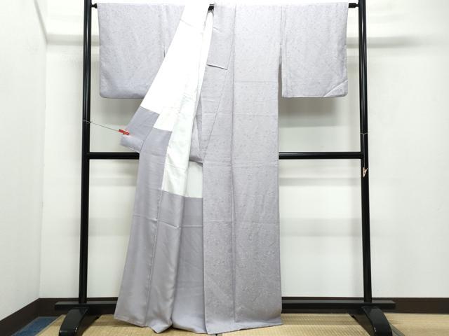 平和屋着物●上質な色無地 草花地紋 薄色 正絹 逸品 CAAY3026vf